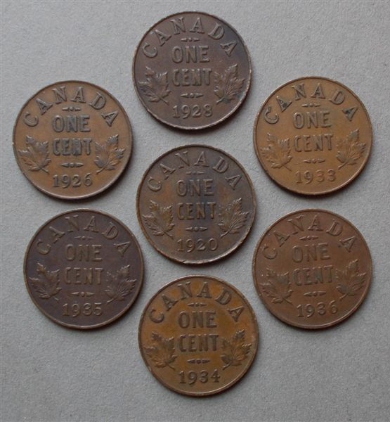 George-V-Small-Cent-Lot